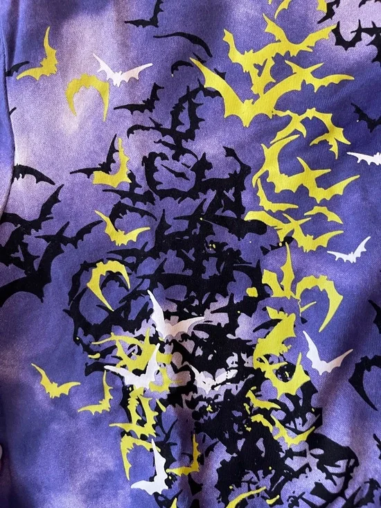 Disney Purple Tie-Dye Haunted Mansion Boxy Tee with Yellow Accents - Picture 4 of 5